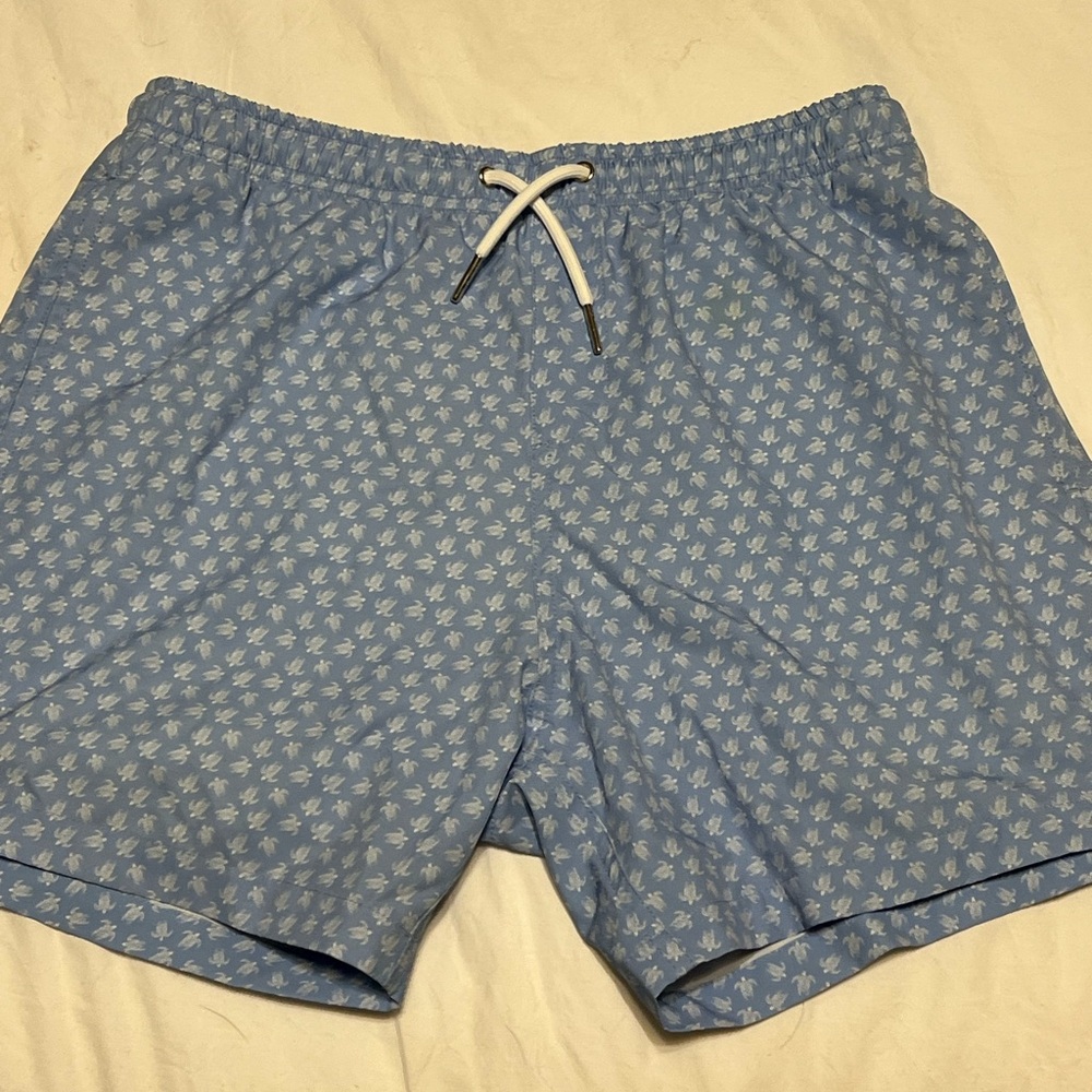Bermies Blue Pattern Swim Trunks